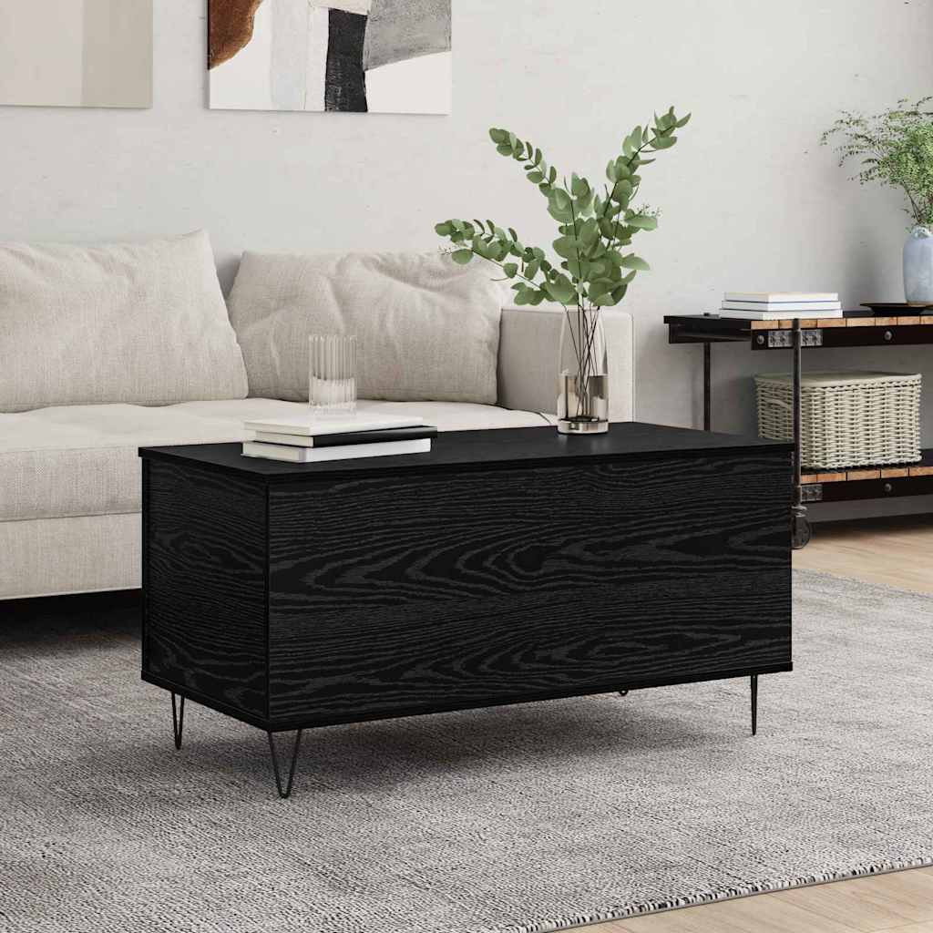 Mesa de centro carvalho preto 90 x 44.5 x 45 cm