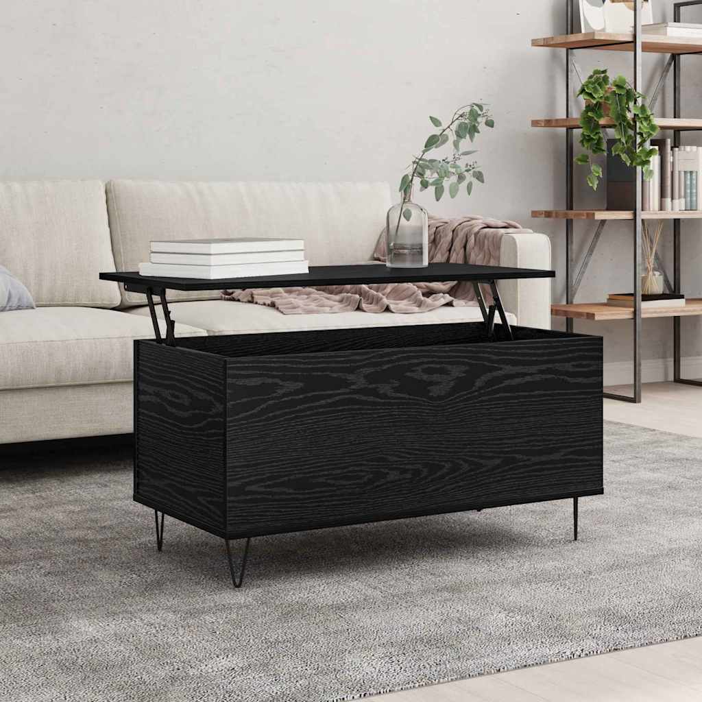 Mesa de centro carvalho preto 90 x 44.5 x 45 cm