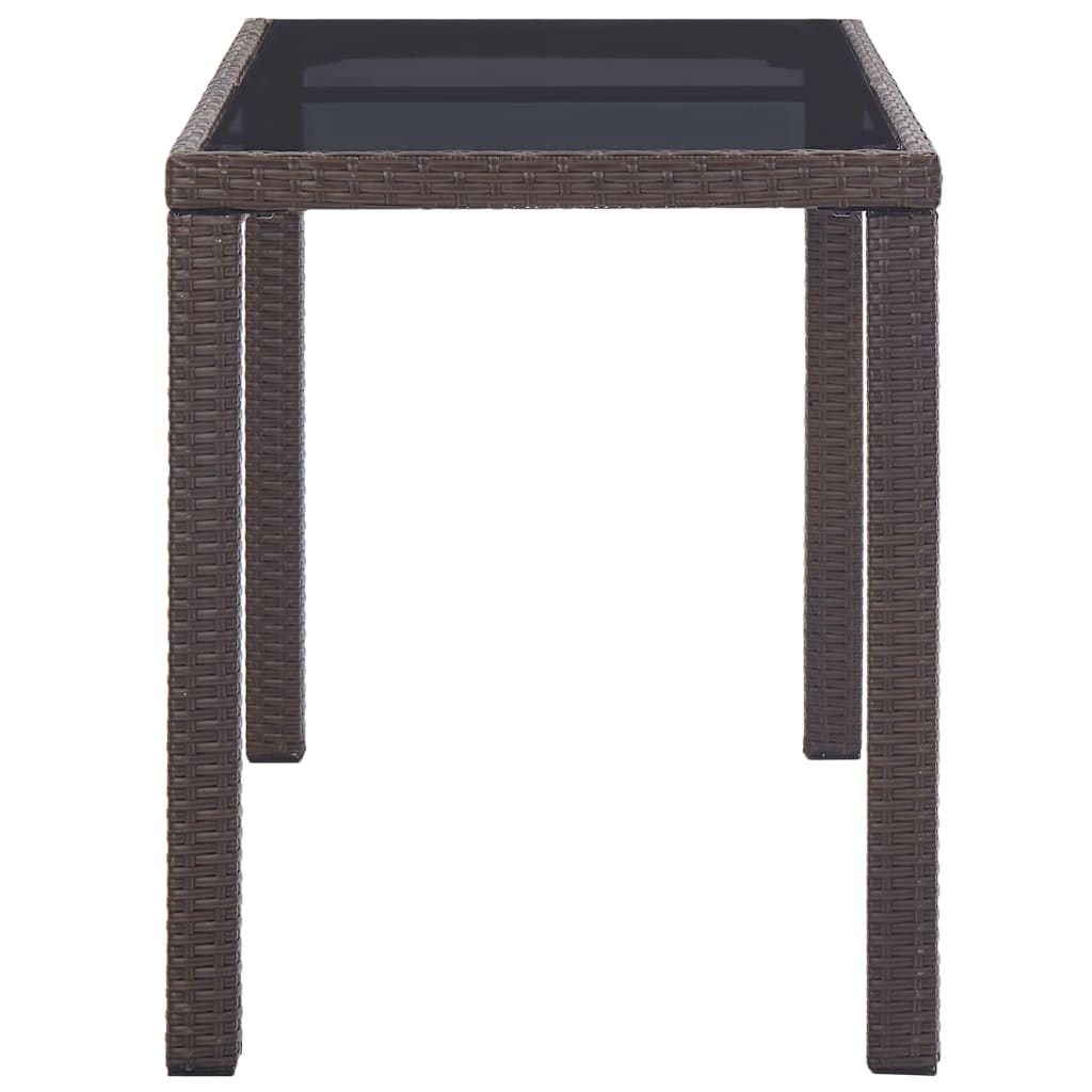 Mesa de jardim 123x60x74 cm vime PE castanho