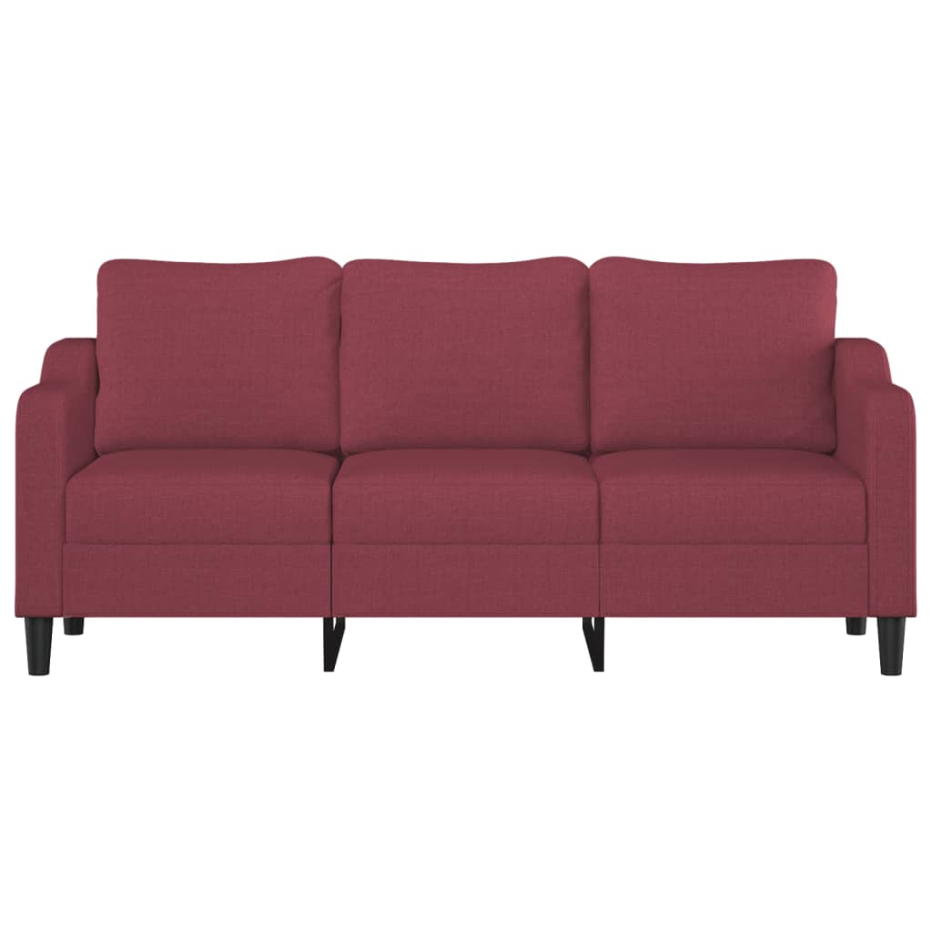 Sofá de 3 lugares tecido 180 cm vermelho tinto