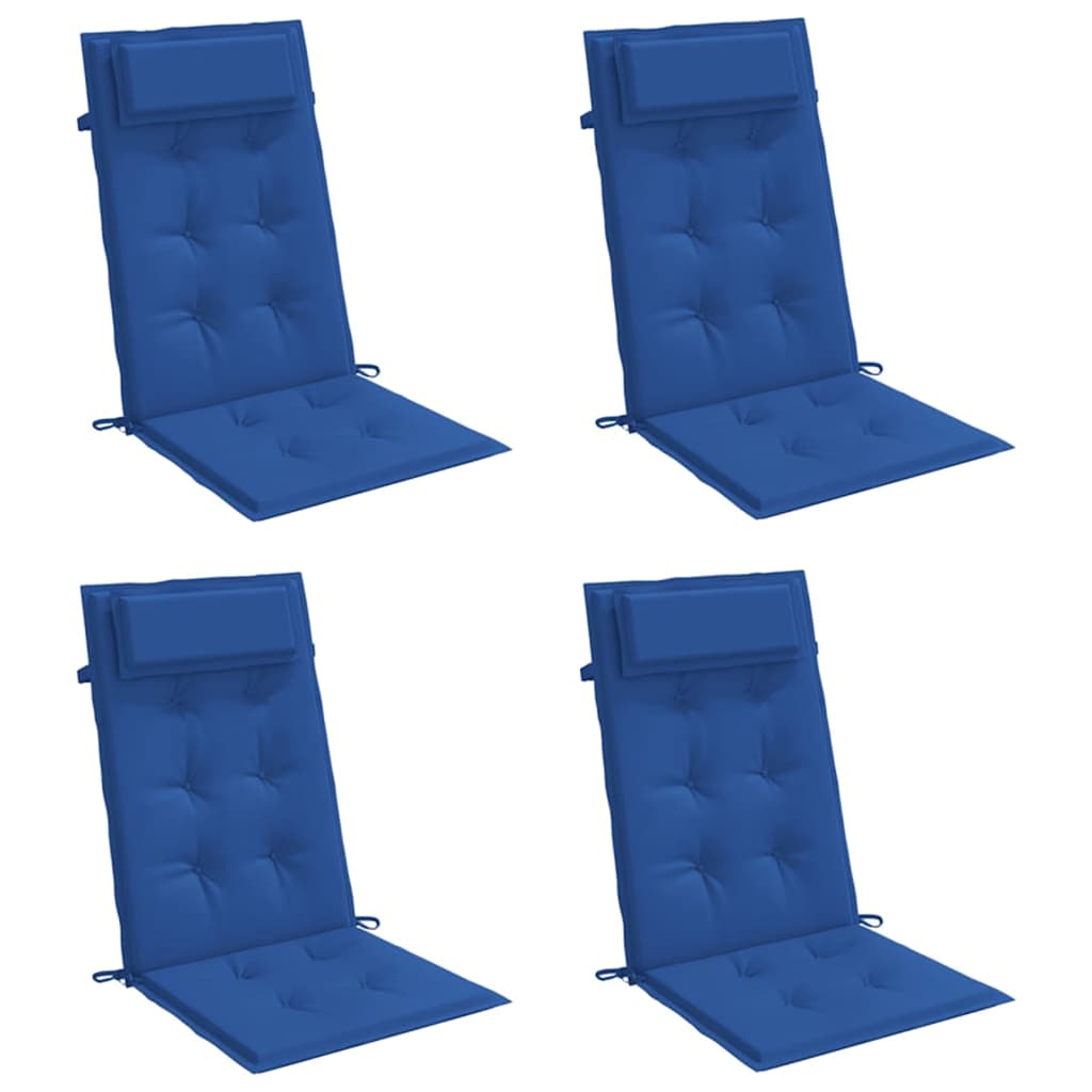 Almofadões cadeira encosto alto 6 pcs tecido oxford azul real