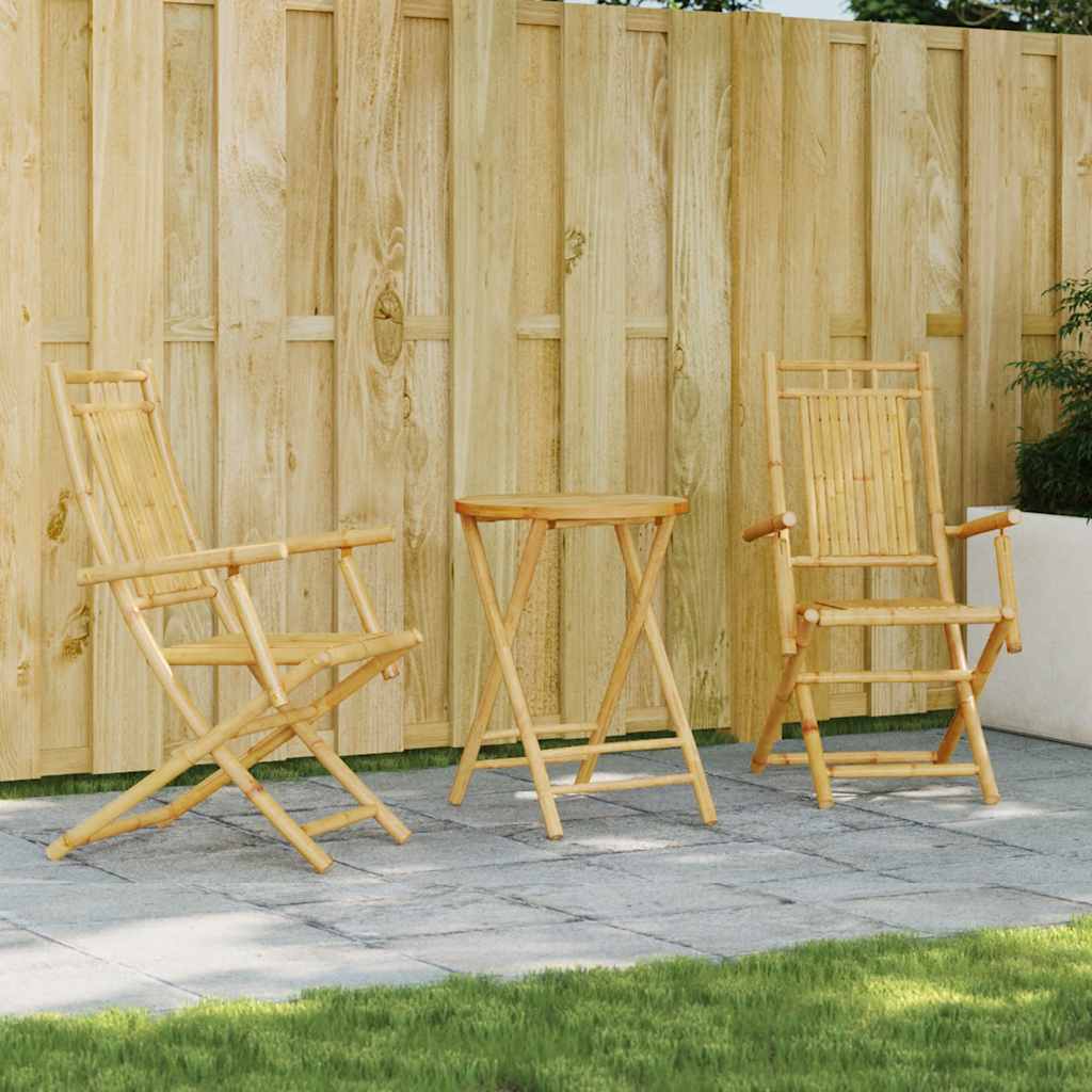 3 Pcs conjunto de bistrô em bambu