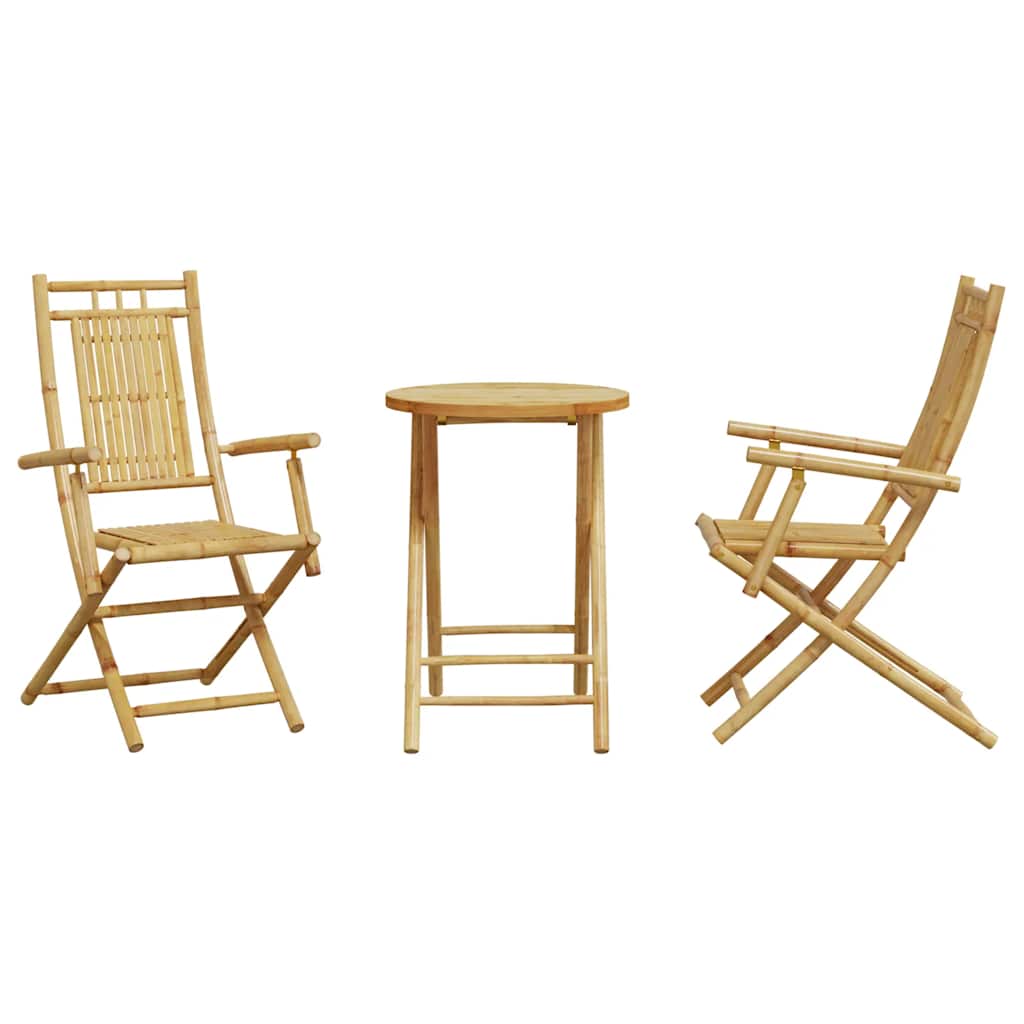 3 Pcs conjunto de bistrô em bambu