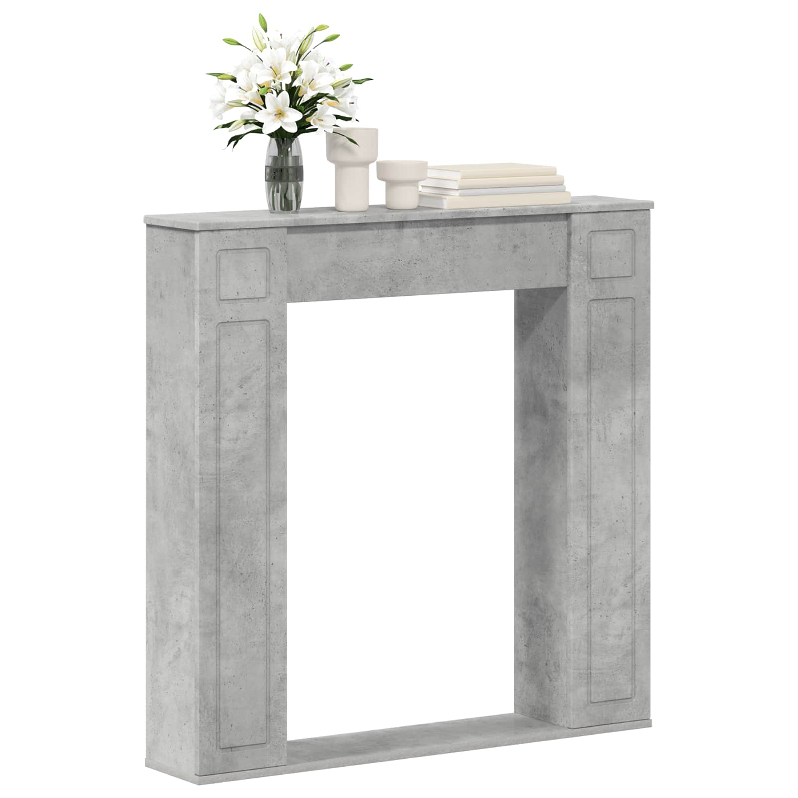 Moldura de lareira cinzento cimento 100 x 20 x 100 cm