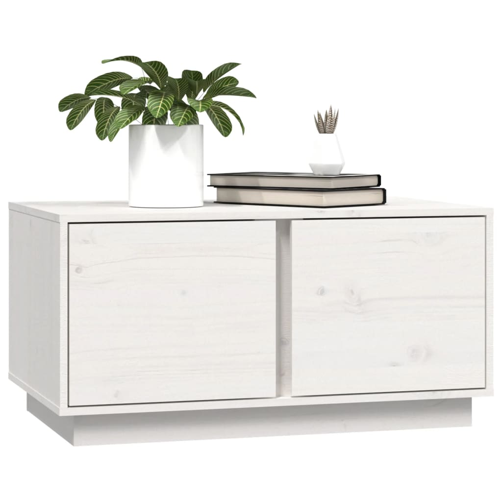 Mesa de centro 80x50x40 cm madeira de pinho maciça branco