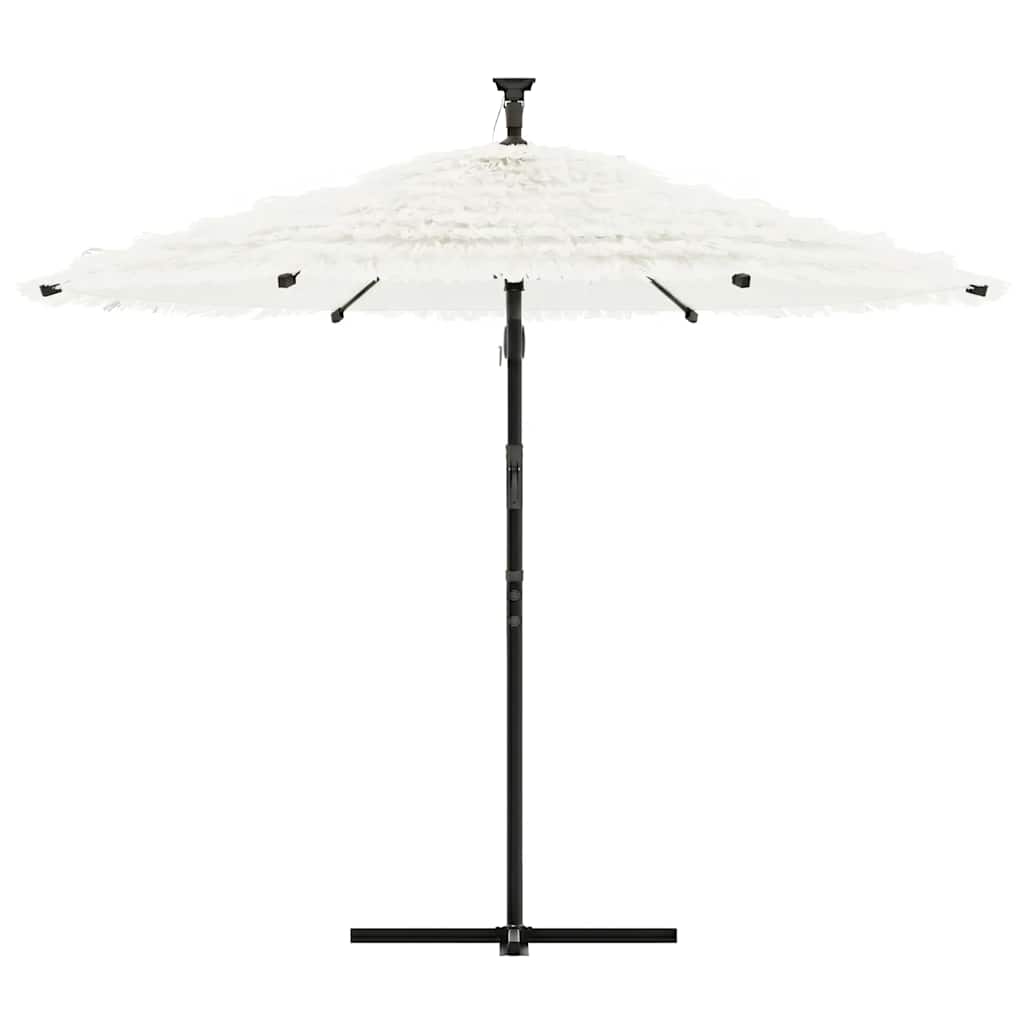 Guarda-sol de jardim com poste de aço 269x269x235 cm branco