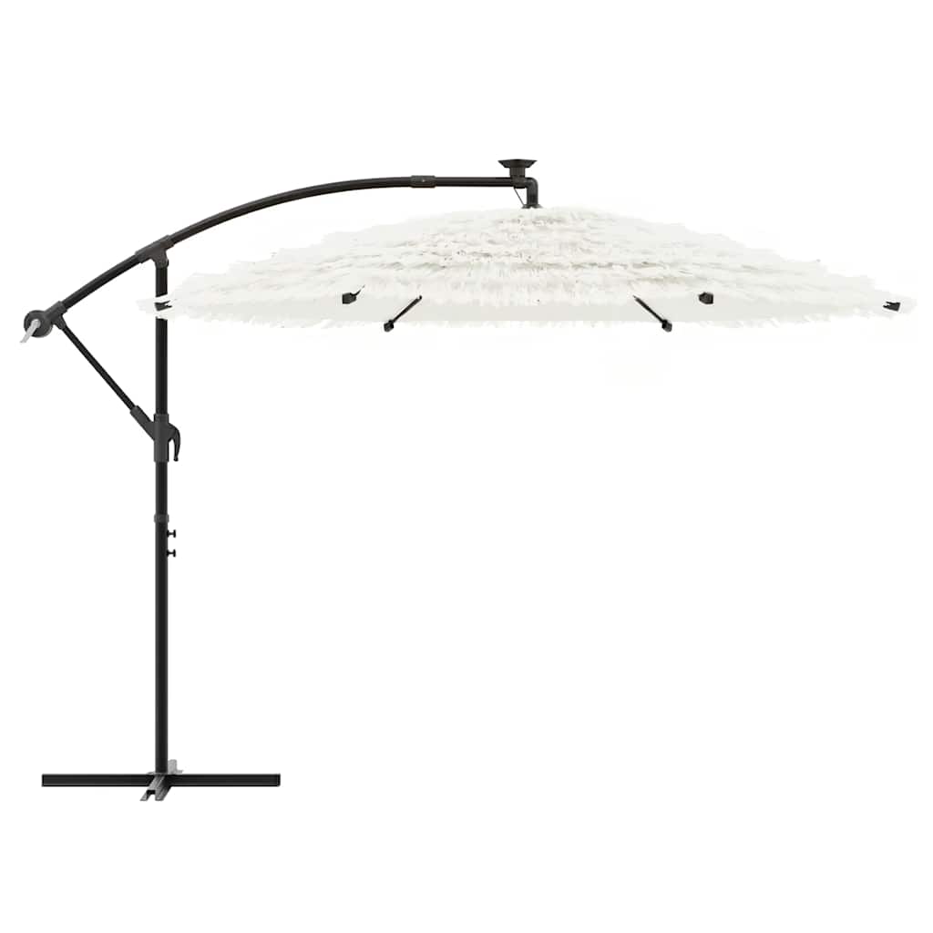 Guarda-sol de jardim com poste de aço 269x269x235 cm branco