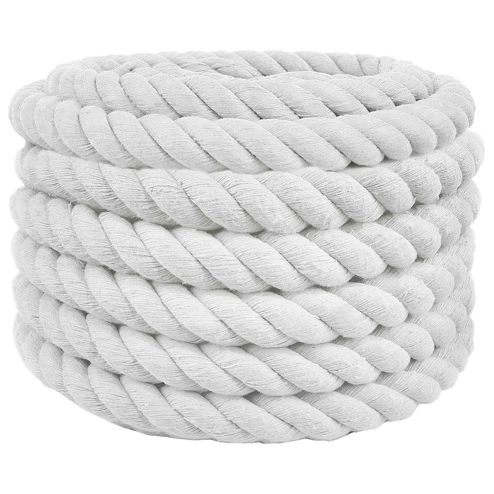Corda de algodão 36 mm 25 m branco 100% algodão