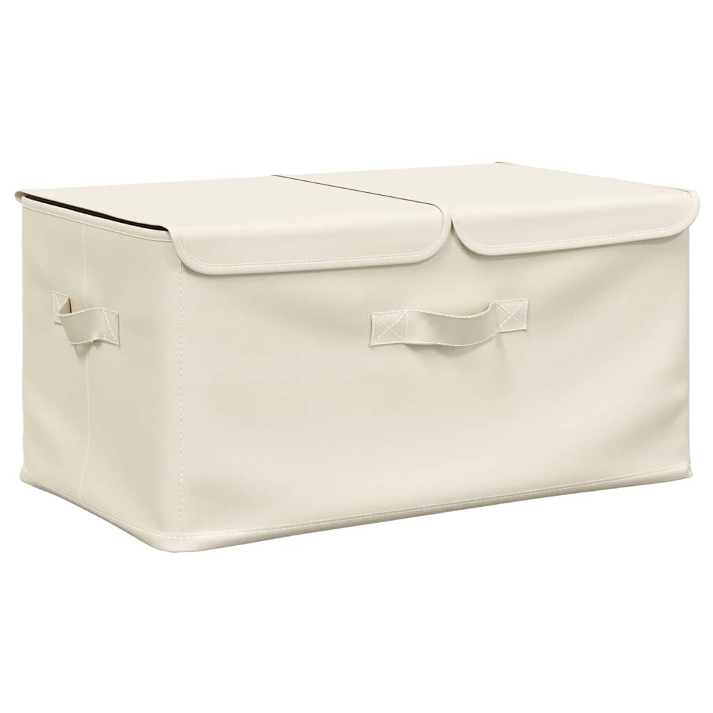 Caixa de arrumação 50x30x25 cm tecido cor creme