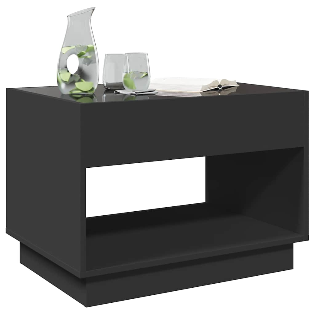 Mesa de centro luzes LED infinity 70x50x50 cm preto