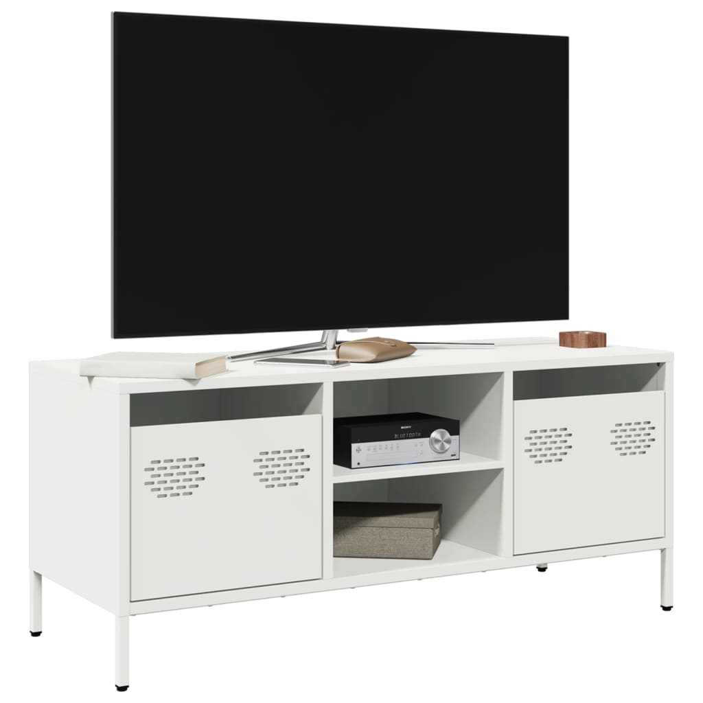 Móvel de TV 101,5x39x43,5 cm aço laminado a frio branco