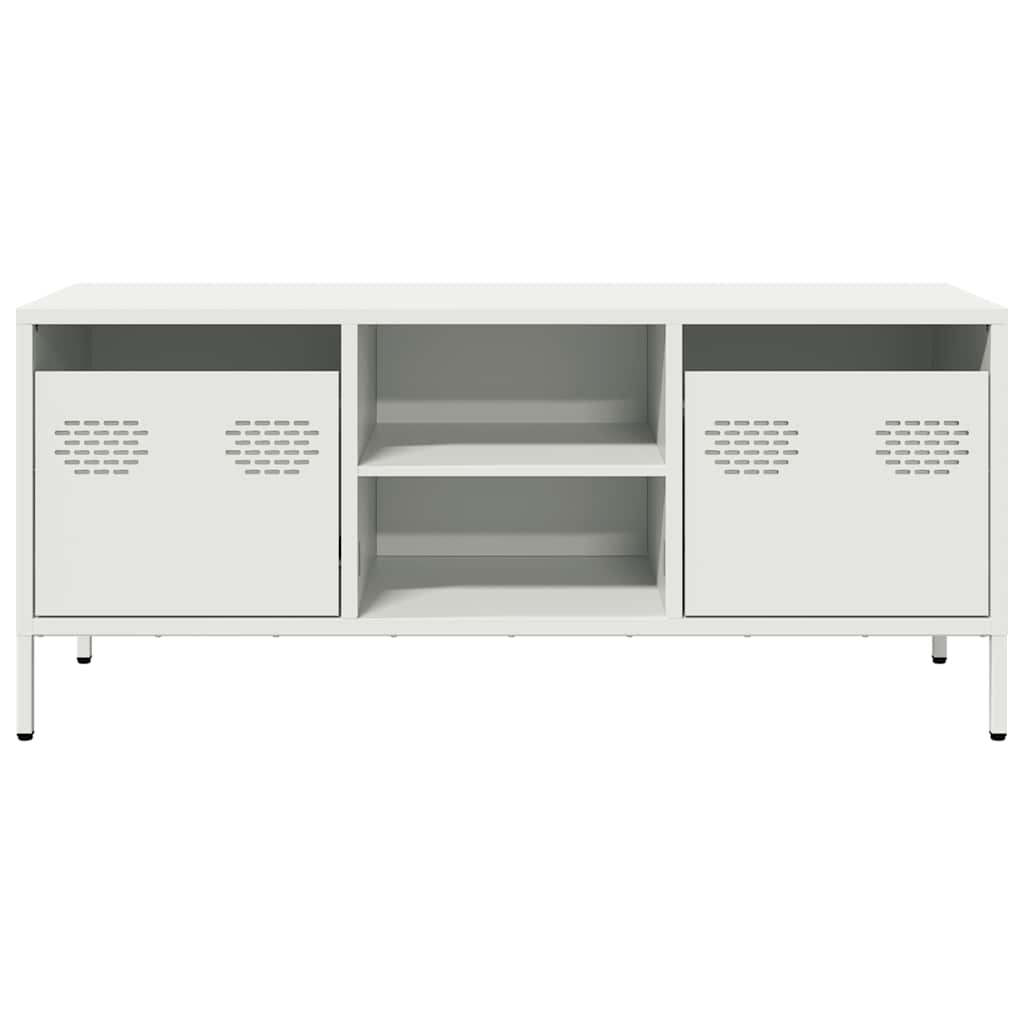 Móvel de TV 101,5x39x43,5 cm aço laminado a frio branco