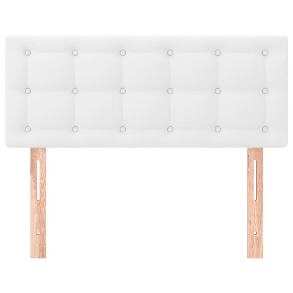 Cabeceira de cama couro artificial 100x5x78/88 cm branco
