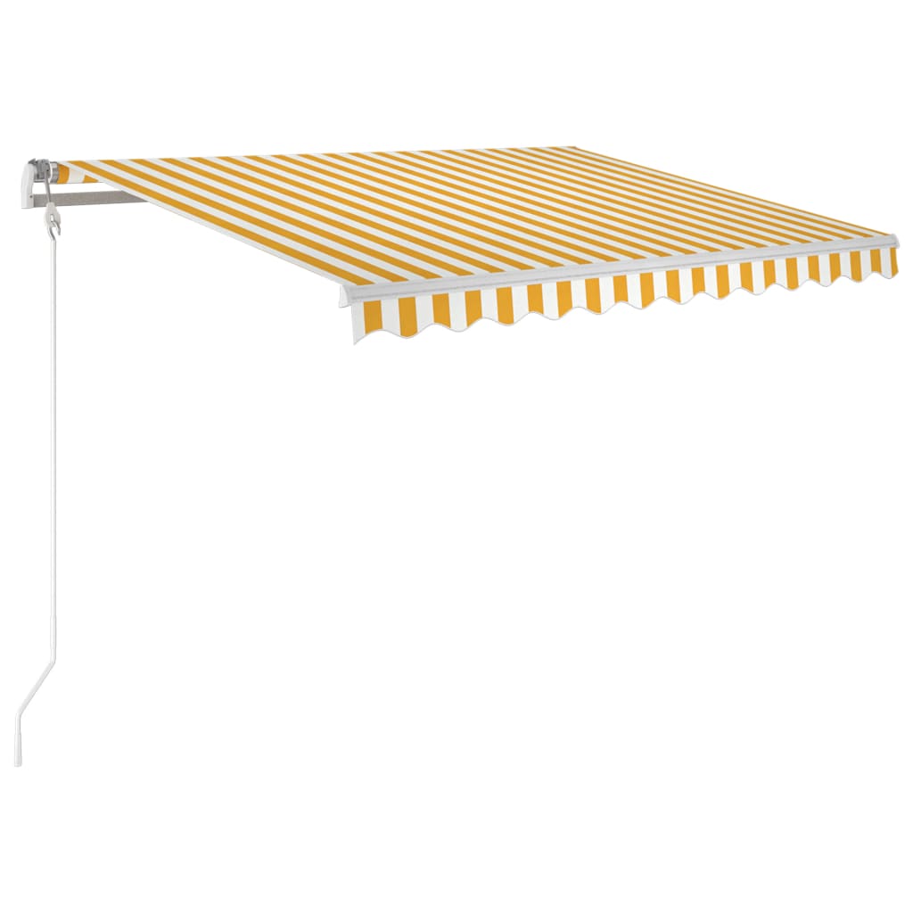 Toldo autom. c/ LED e sensor de vento 350x250 cm amarelo/branco