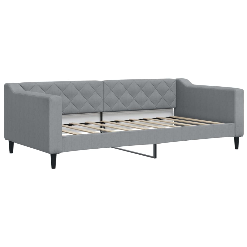 Sofá-cama c/ gavetão e colchões 80x200 cm tecido cinzento-claro