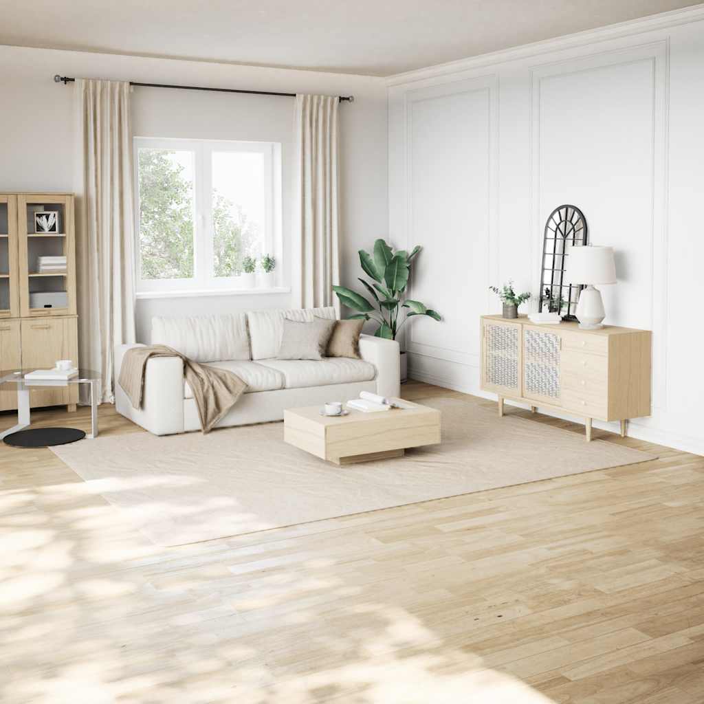 Tapete felpudo, creme e branco, 240x340 cm, poliéster