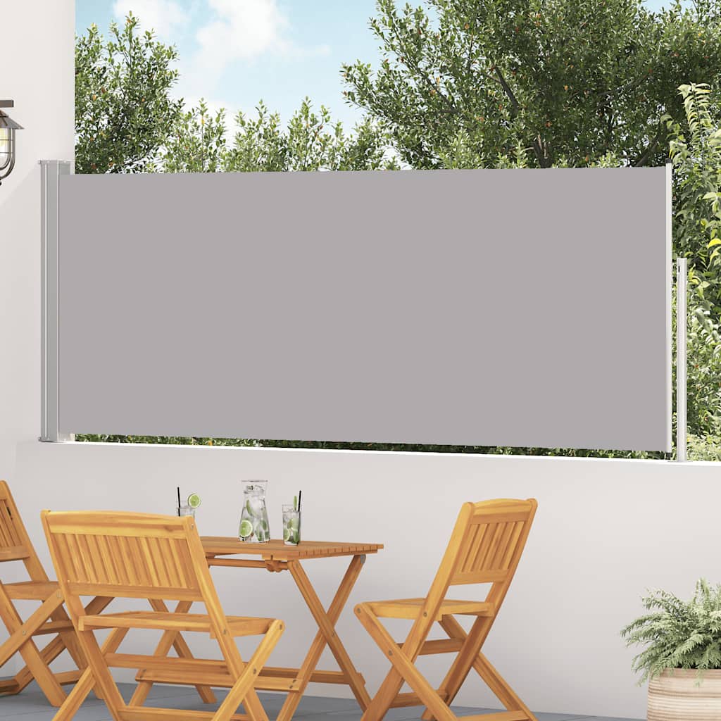 Toldo lateral retrátil para pátio 120x500 cm cinzento