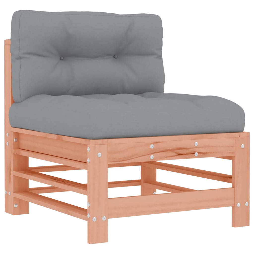 3 Pcs conj. lounge jardim c/ almofadões madeira douglas maciça