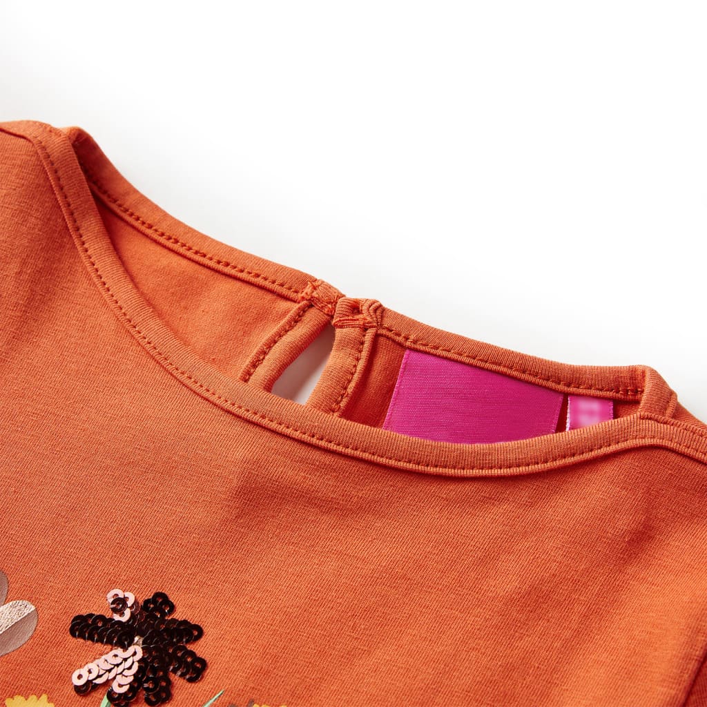 T-shirt de manga comprida para criança laranja-queimado 104