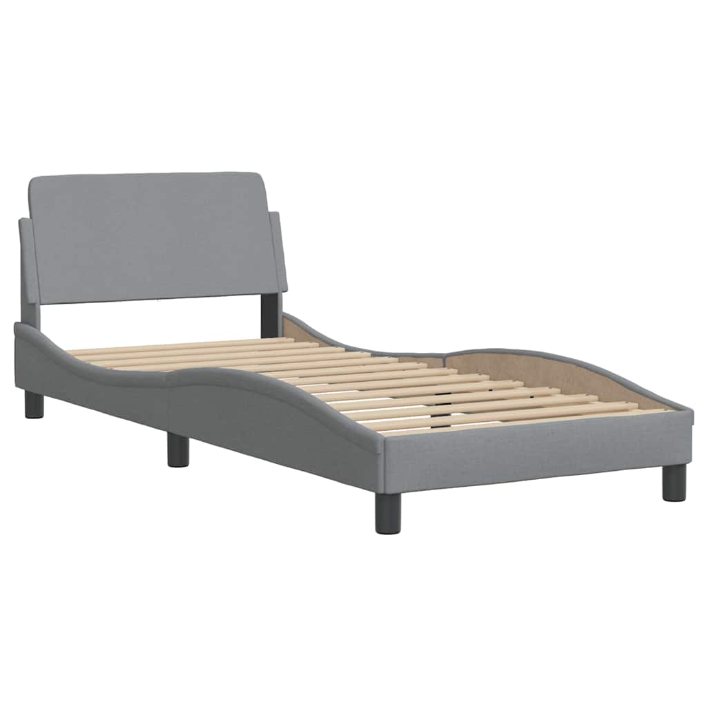 Cama com colchão dover 90x200 cm tecido cinzento-claro