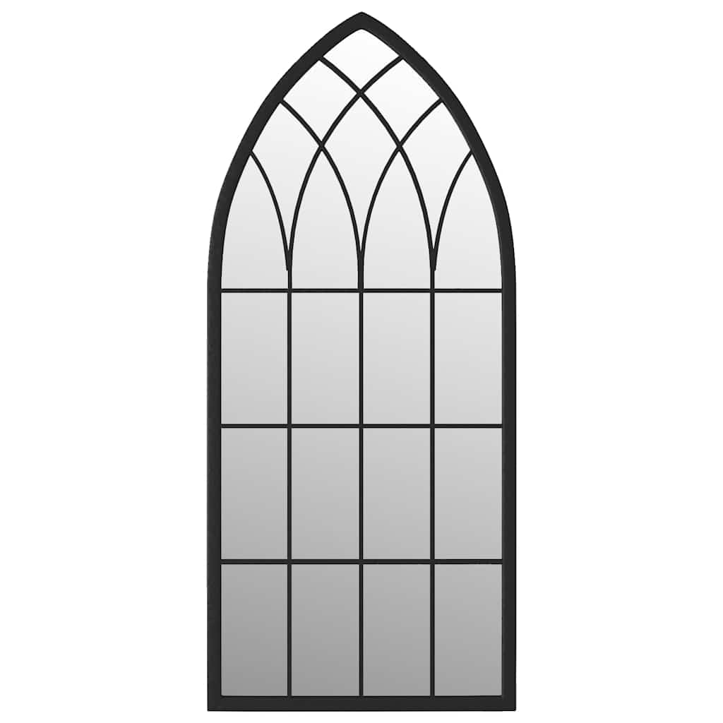 Espelho de jardim p/ uso exterior ferro 70x30 cm preto