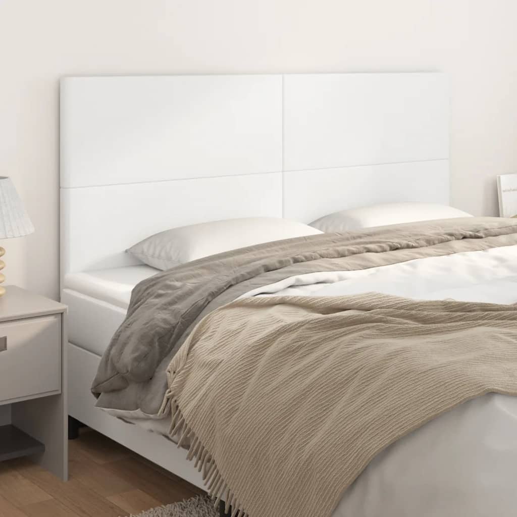 Cabeceira branca 180x5x118/128 cm couro sintético