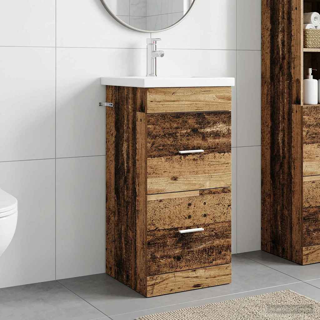 Gabinete de banheiro com pia madeira antiga 42 x 40 x 84,5 cm