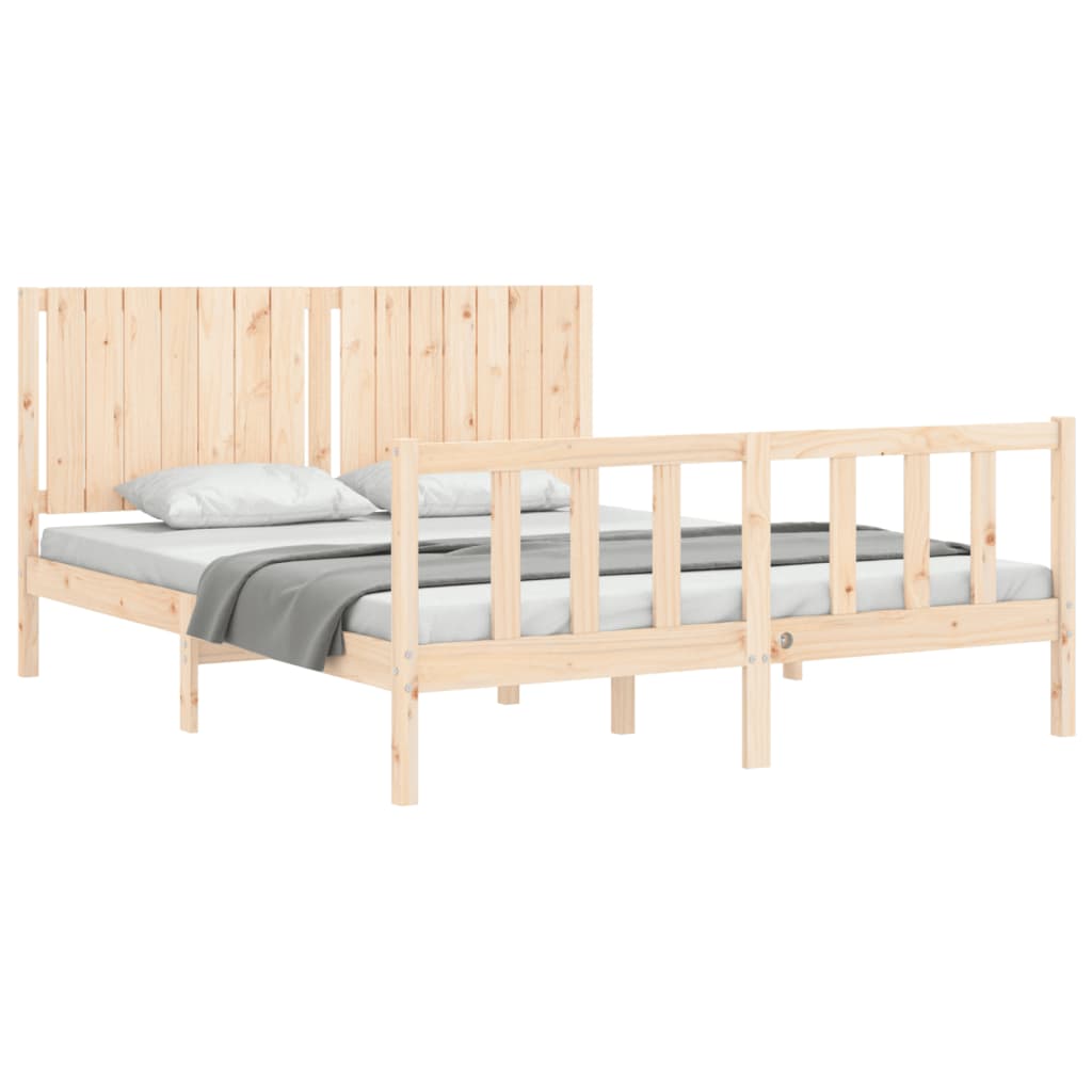 Cama sem colchão 160x200 cm madeira de pinho maciça