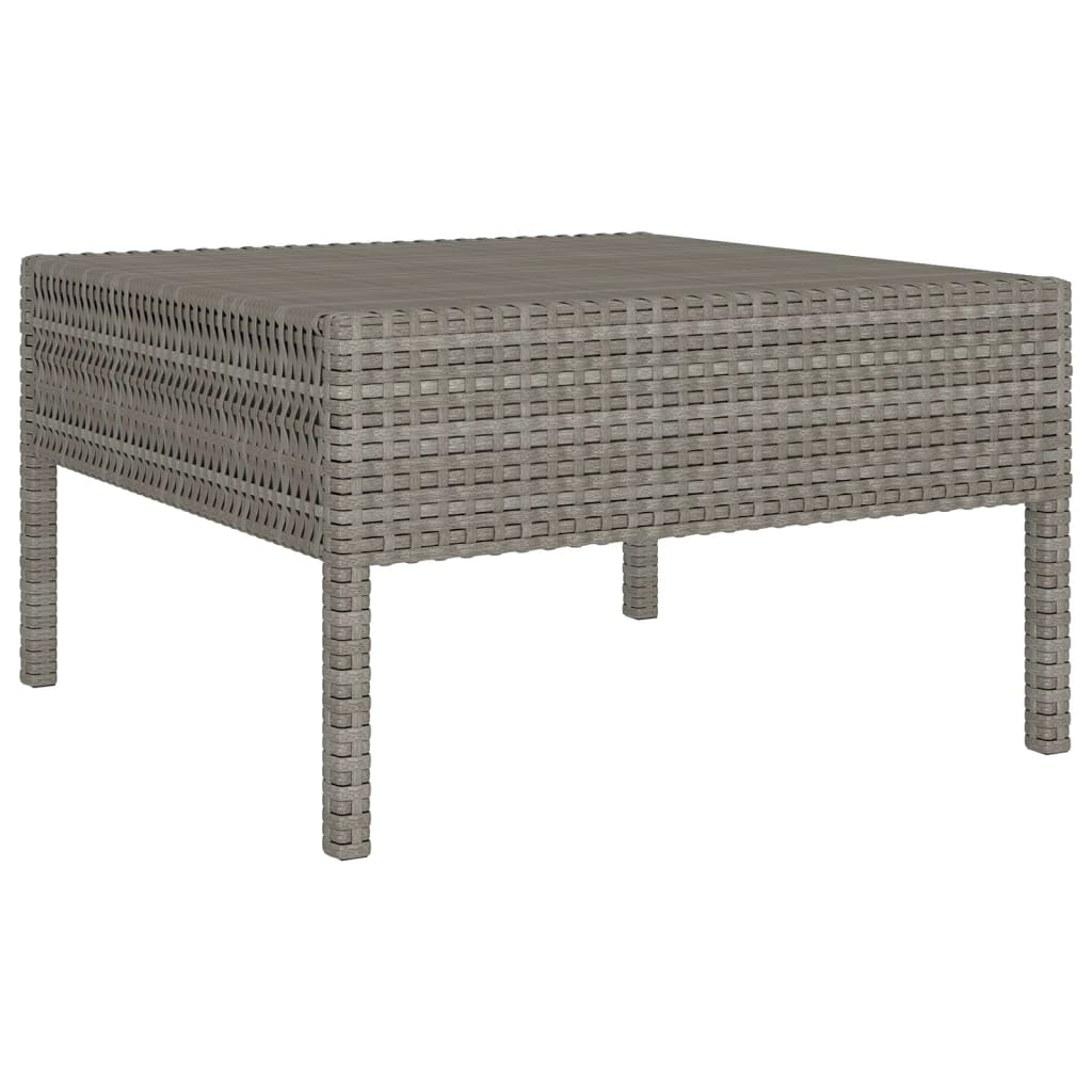 9 Pcs conjunto lounge de jardim c/ almofadões vime PE cinzento