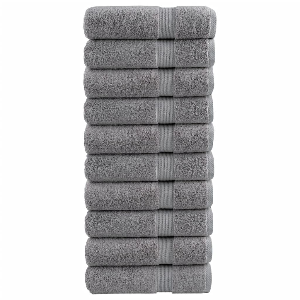 Toalhas de banho premium solund 10pcs 70x140cm 600gsm cinzento