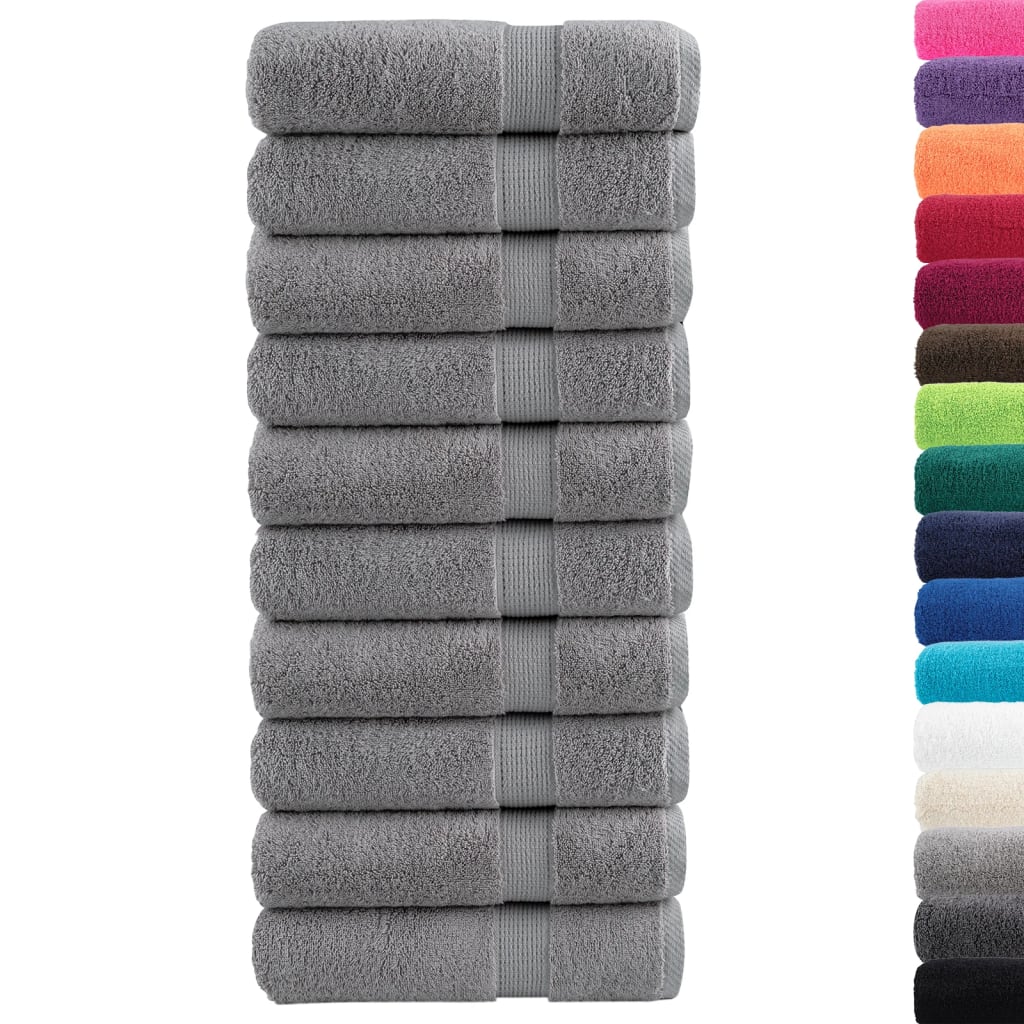 Toalhas de banho premium solund 10pcs 70x140cm 600gsm cinzento