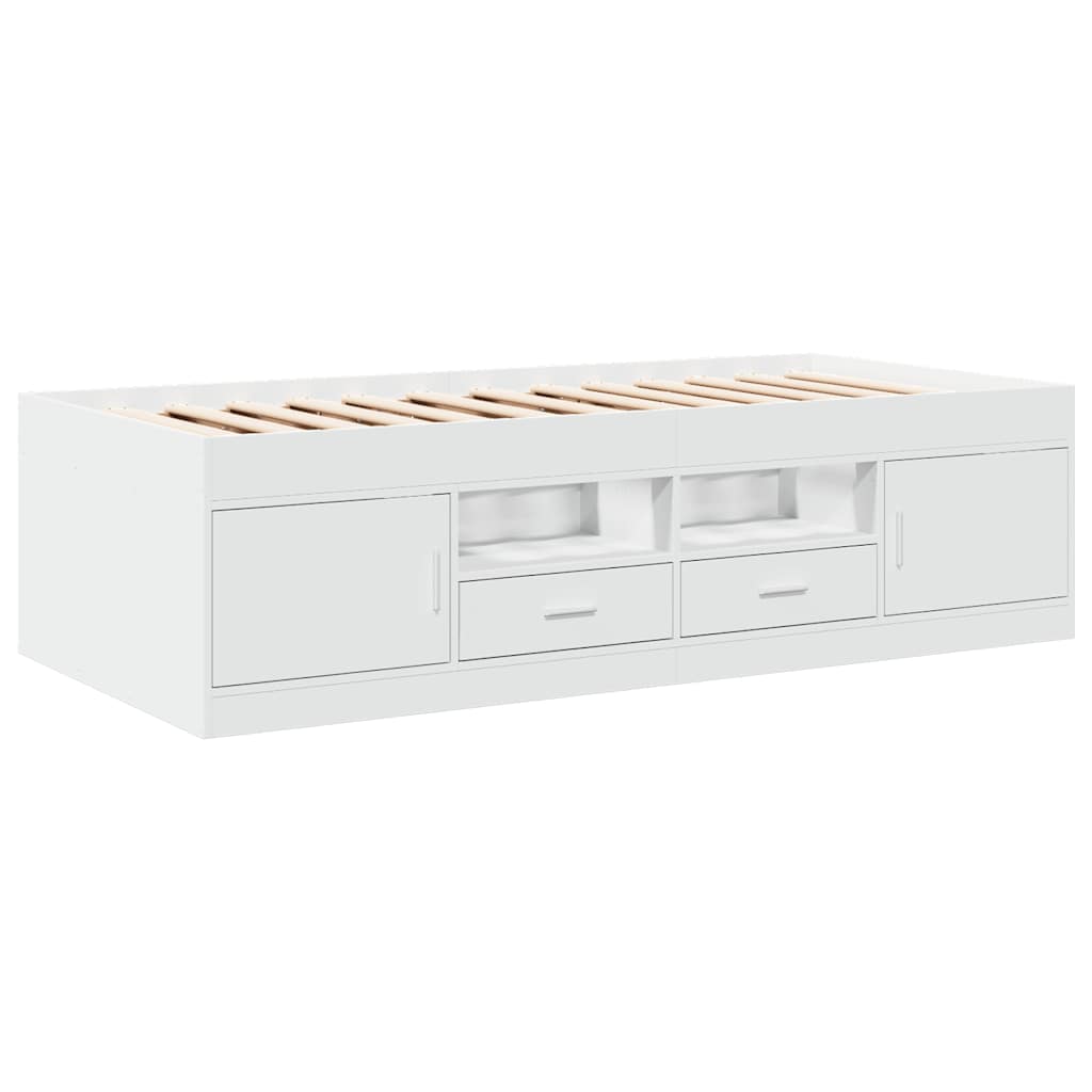 Sofá-cama com gavetas sem colchão 75x190 cm branco