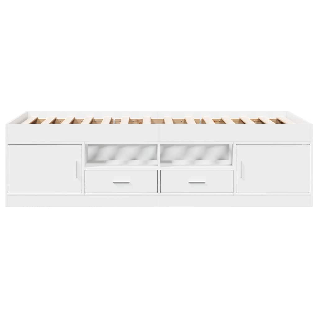 Sofá-cama com gavetas sem colchão 75x190 cm branco