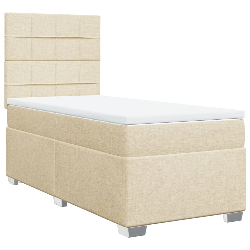 Cama com molas/colchão 90x190 cm tecido cor creme