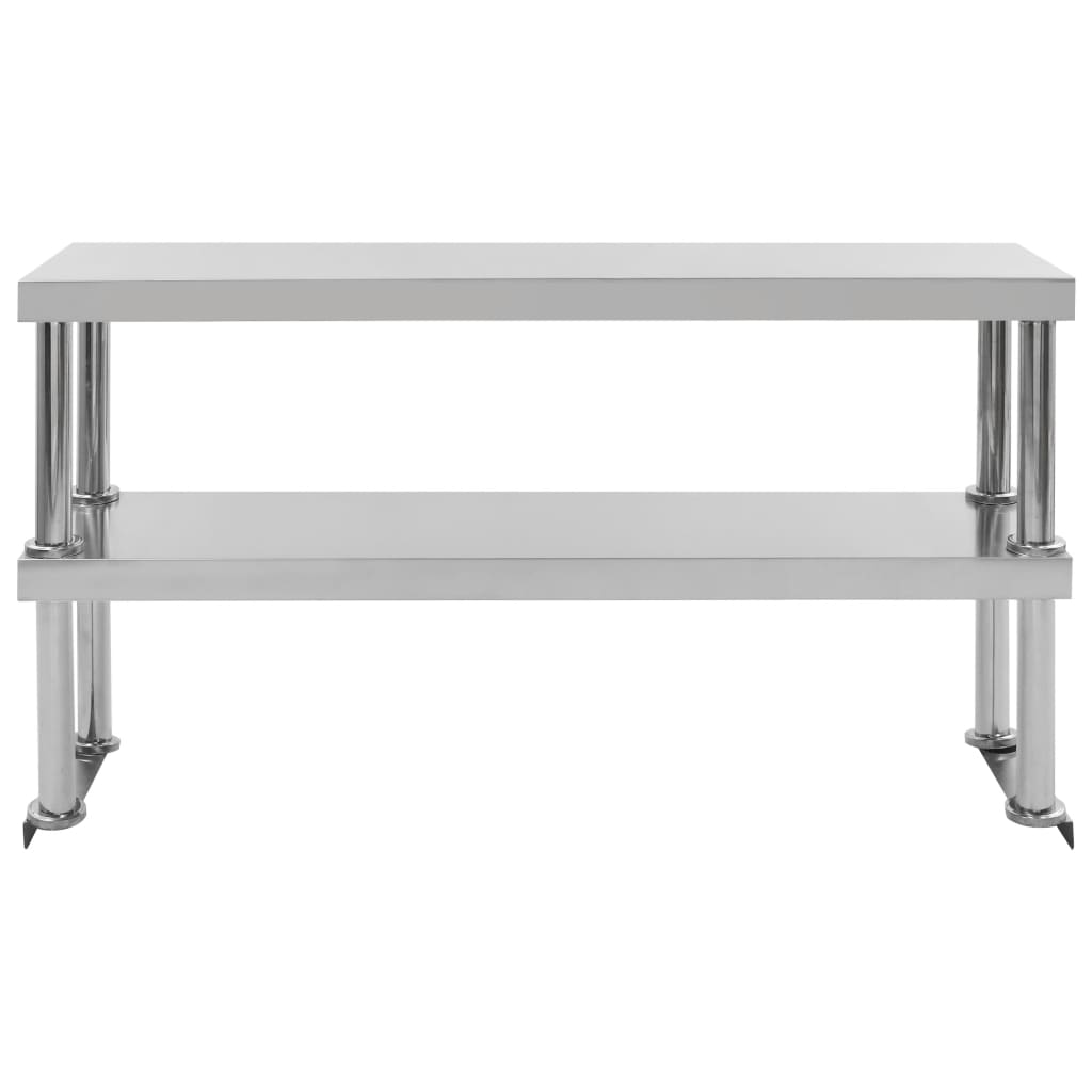 Unid. 2 prateleiras p/ mesa trabalho 120x30x65cm aço inoxidável