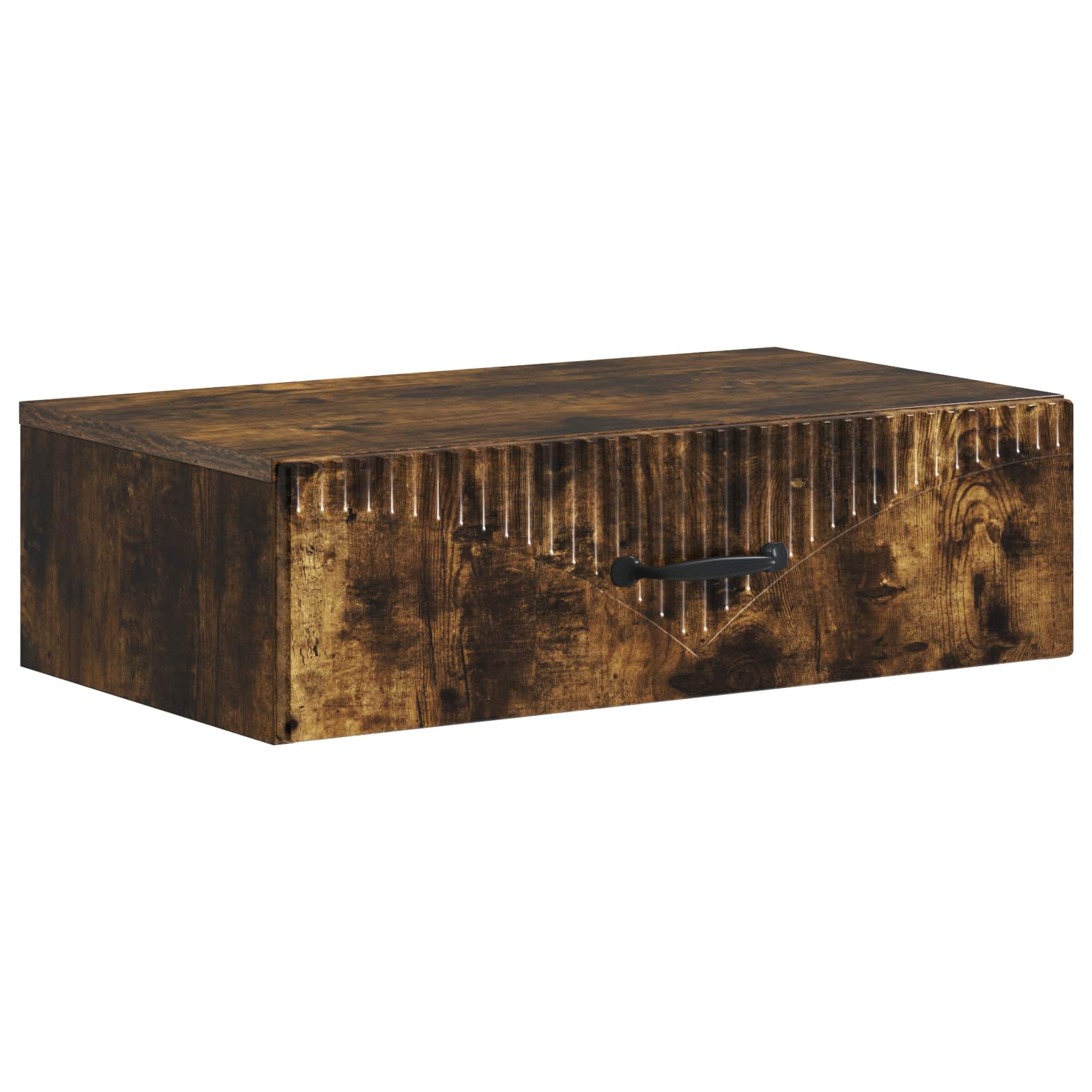 Mesa lateral de parede carvalho fumado 59 x 34,5 x 17 cm