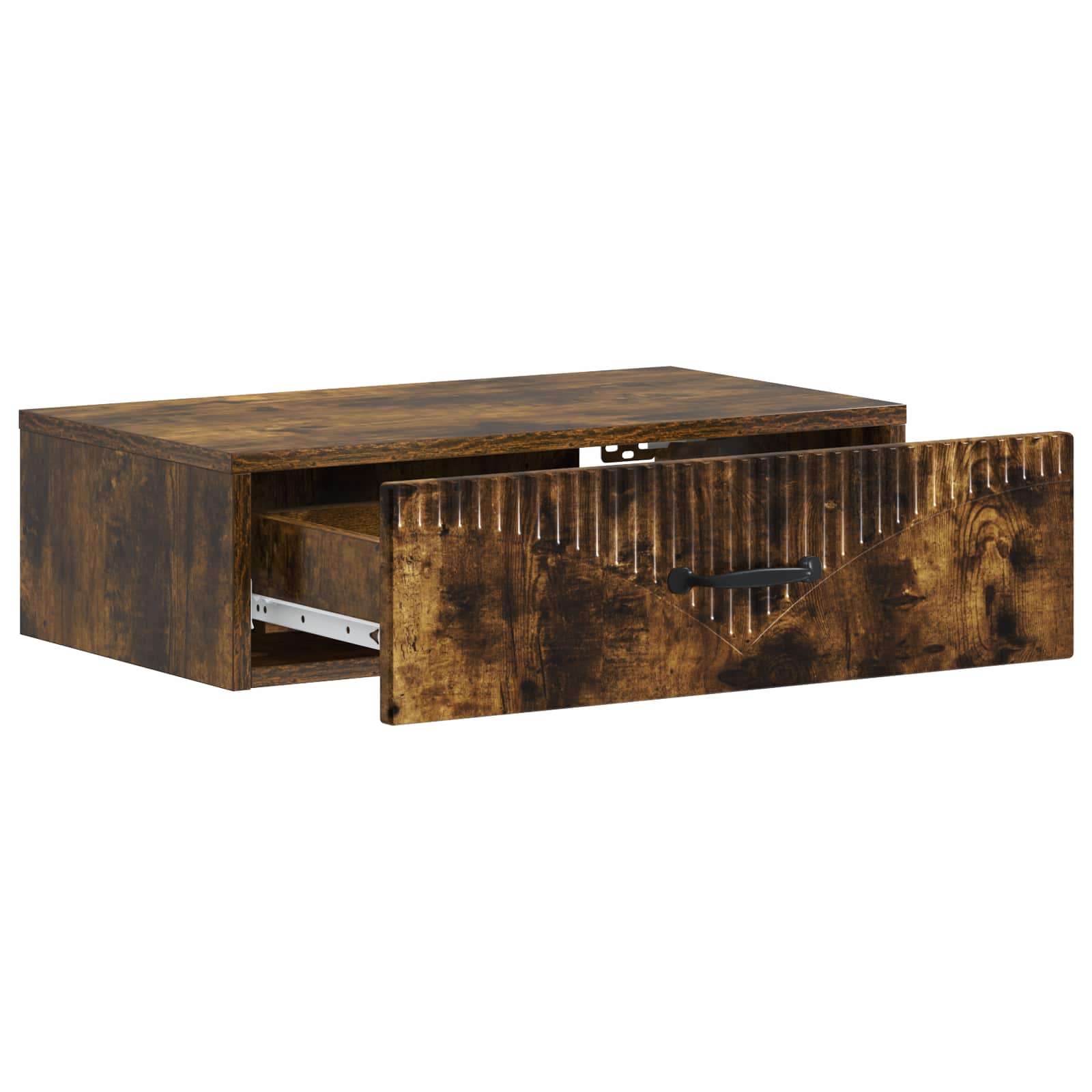 Mesa lateral de parede carvalho fumado 59 x 34,5 x 17 cm