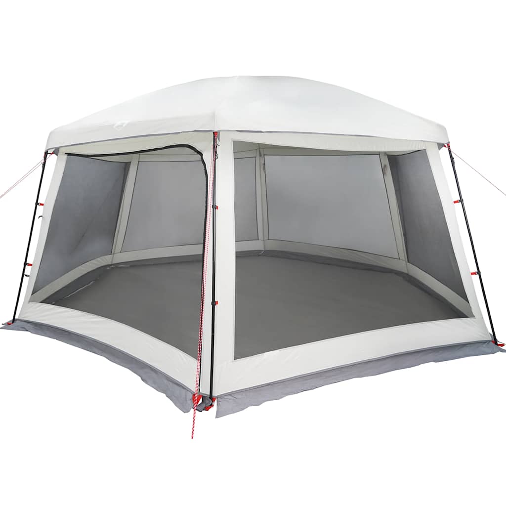 Tenda para piscina c/ mosca amovível e paredes de rede cinzento