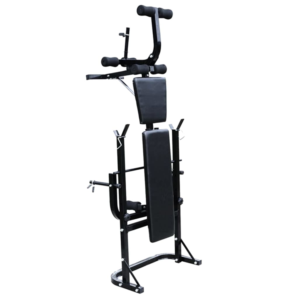 Banco musculação c/ suporte p/ pesos + barras e halteres 30,5kg
