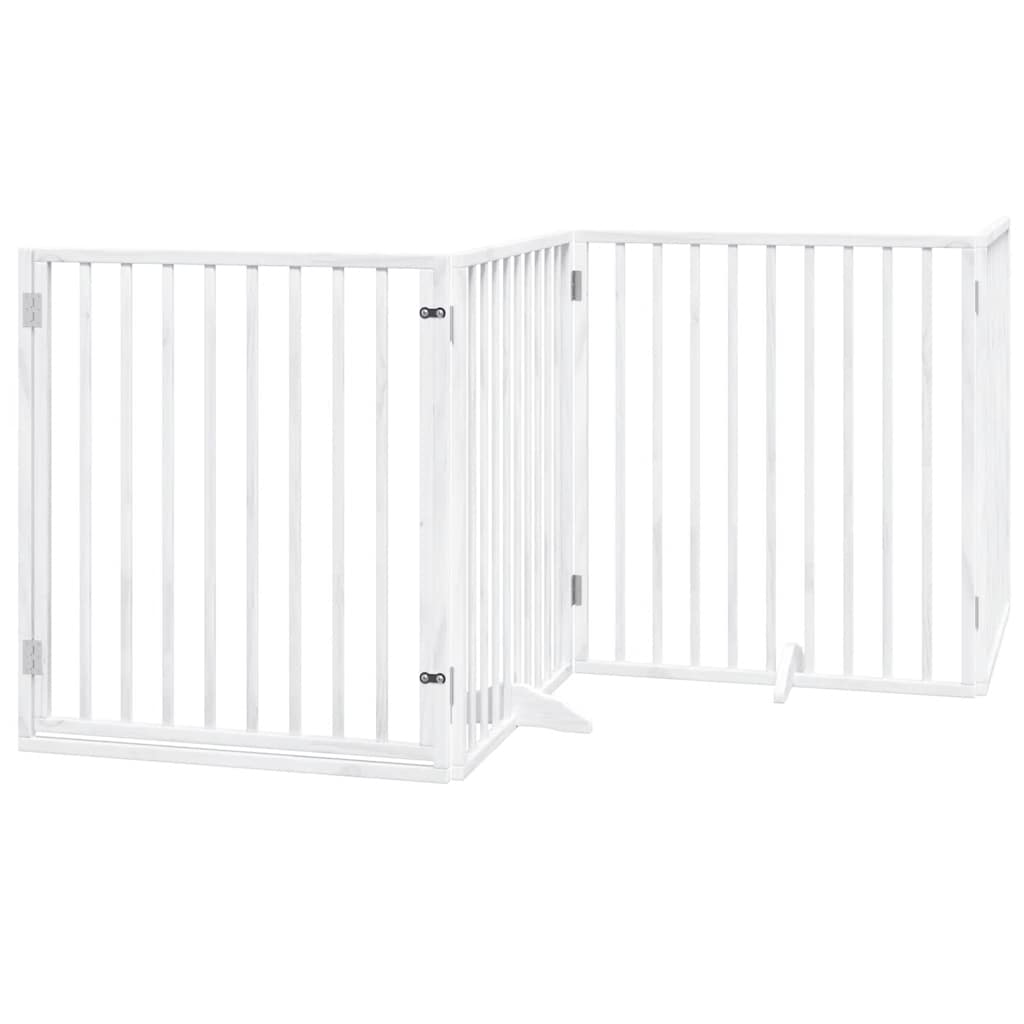 Portão p/ cães com porta dobrável 12 painéis 960cm álamo branco