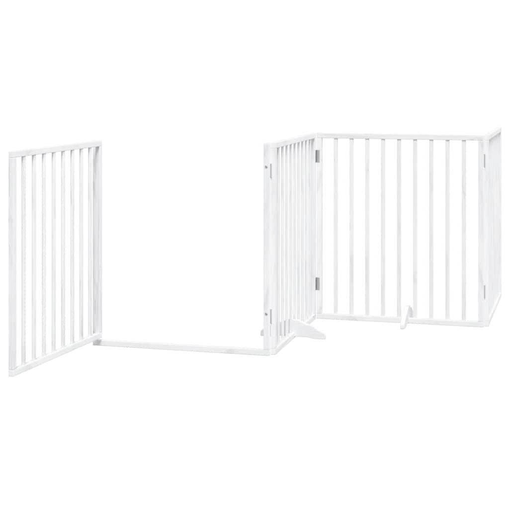 Portão p/ cães com porta dobrável 12 painéis 960cm álamo branco