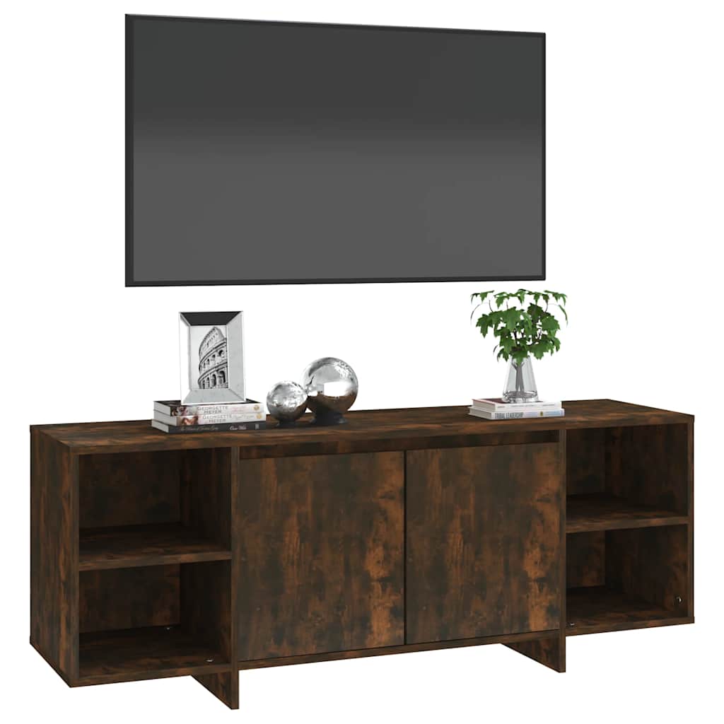Móvel de TV 130x35x50 cm aglomerado cor carvalho fumado