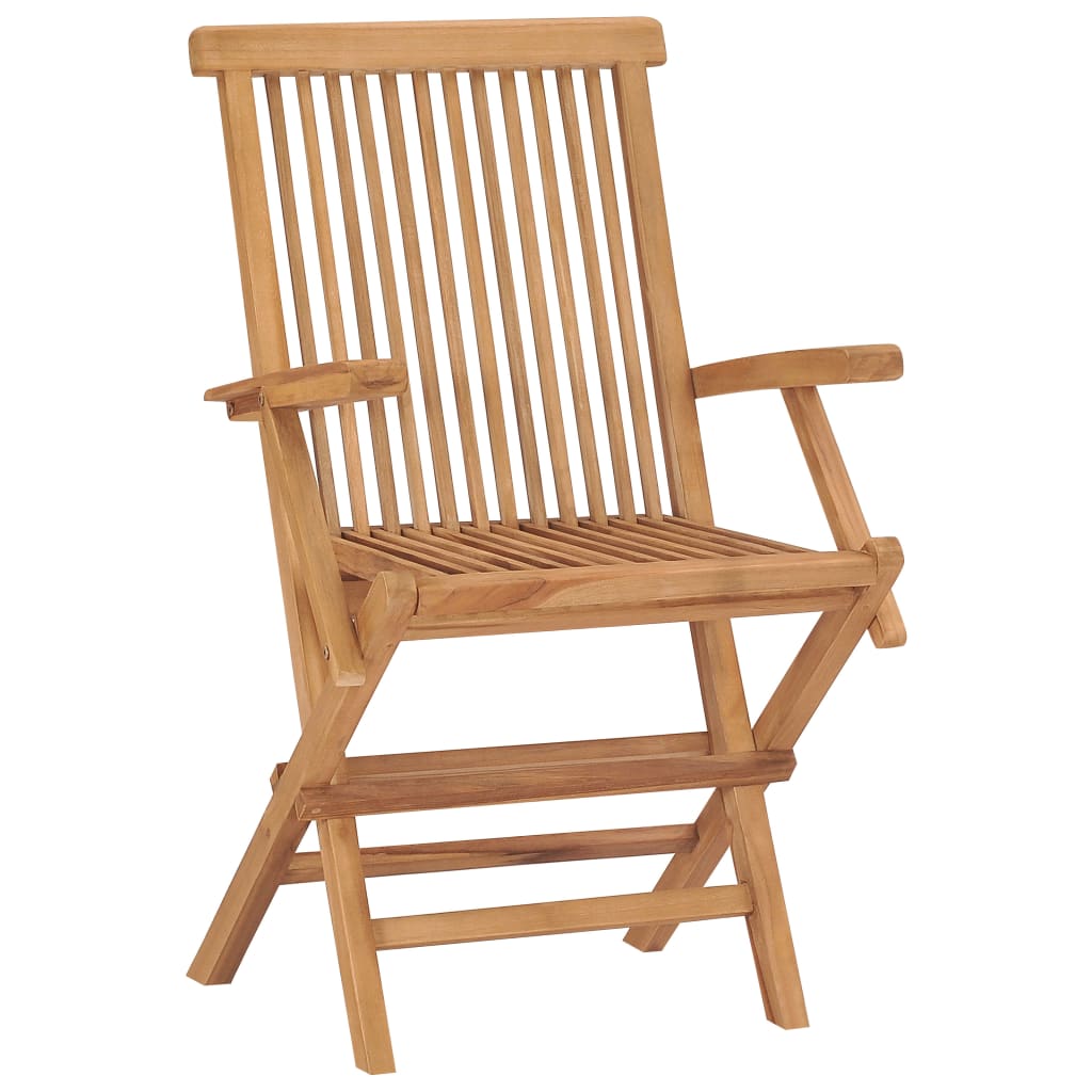 Cadeiras de jardim c/ almofadões beges 2 pcs teca maciça