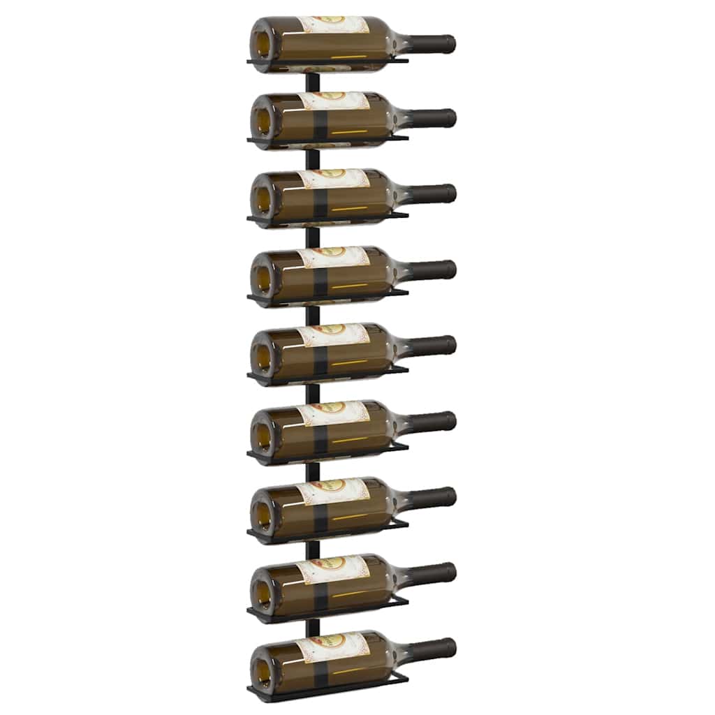 Garrafeiras de parede para 18 garrafas 2 pcs ferro preto
