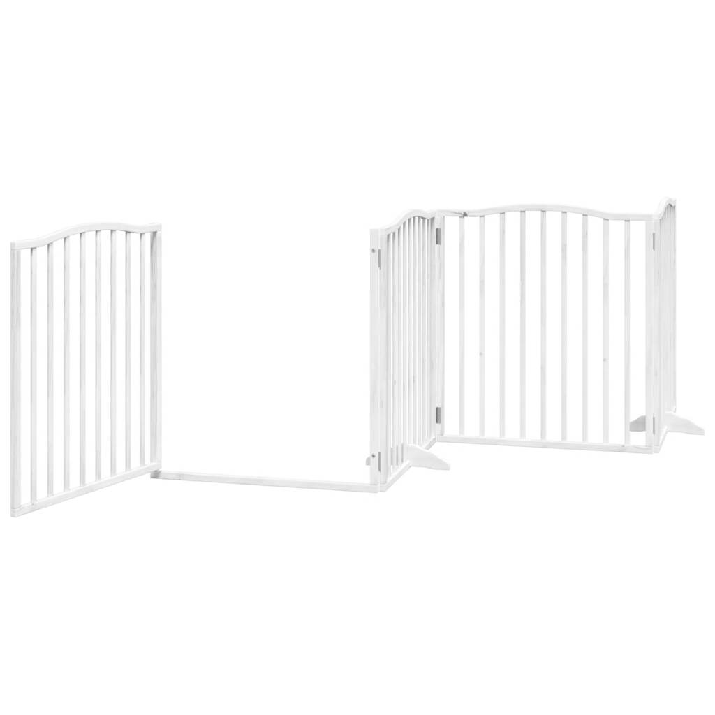 Portão p/ cães com porta dobrável 4 painéis 320 cm álamo branco