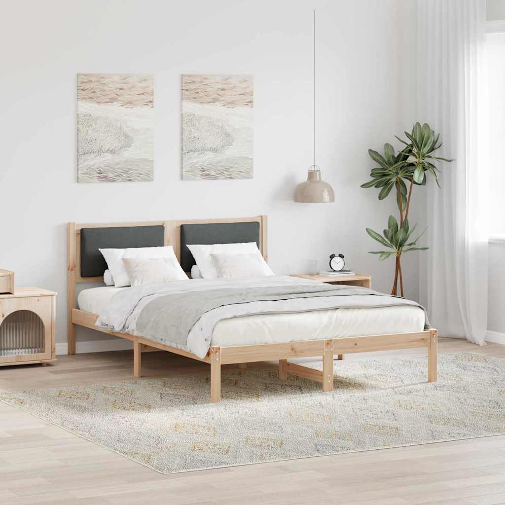 Estrutura da cama com cabeceira cinza escuro 135 x 190 cm