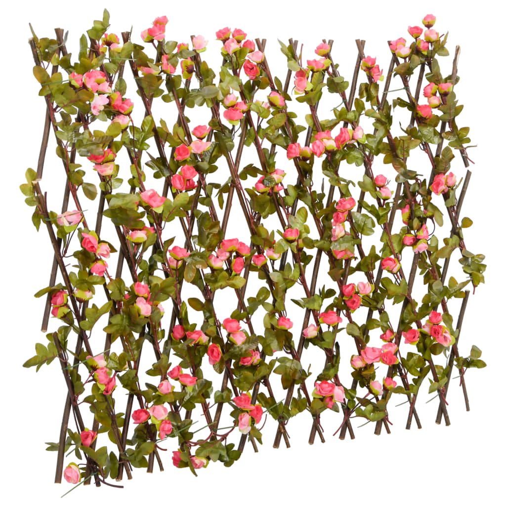 Treliça de hera artificial extensível 180x60 cm rosa escuro