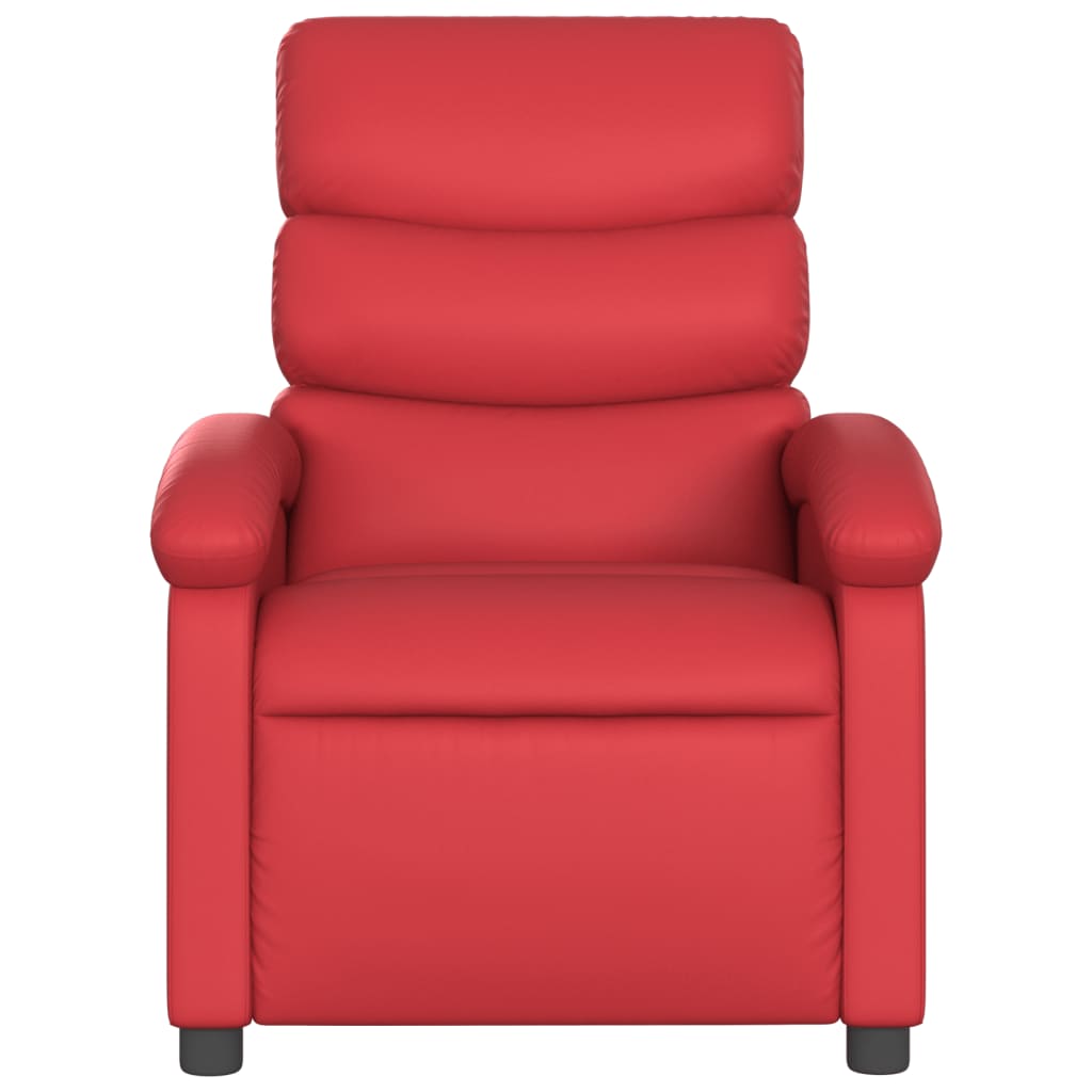 Poltrona reclinável couro artificial vermelho