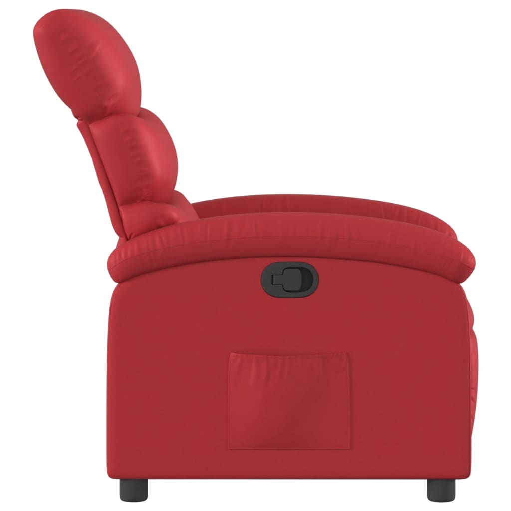 Poltrona reclinável couro artificial vermelho