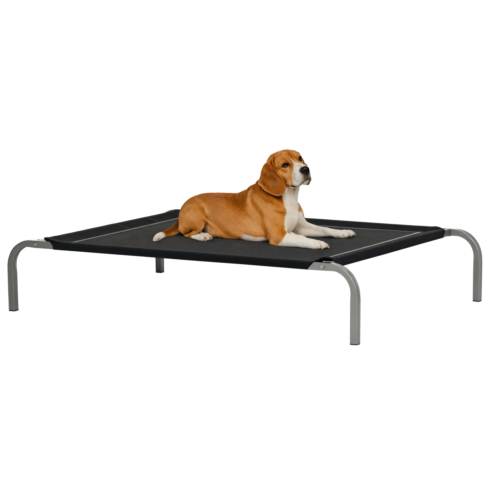 Cama Elevada para Animais de Estimação Cama para Cães e Gatos Desmontável Tecido Textilene Exterior Jardim Terraço 110x75x20 cm